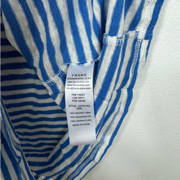 FRAME Roll Cuff Organic Linen Muscle in Jet Stream Multi Size M - Picture 6 of 11